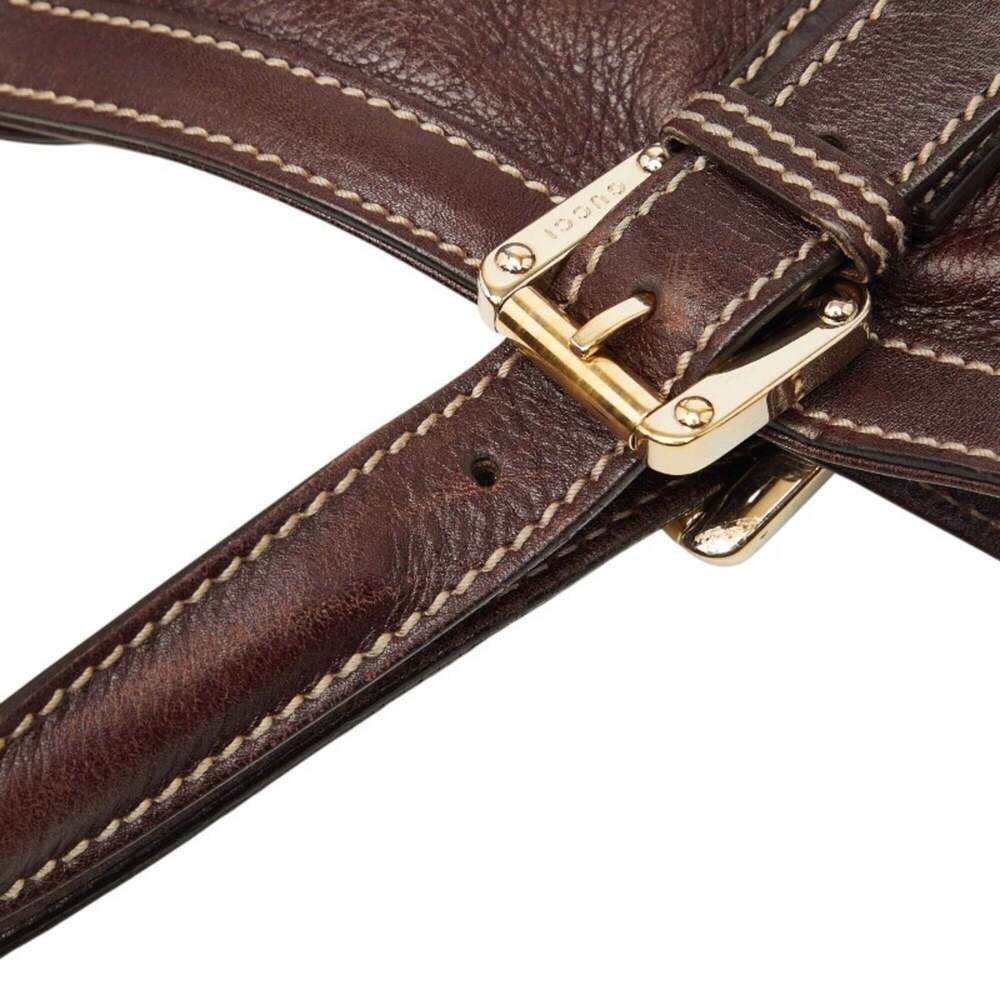 GUCCI Brown Leather Shoulder Bag - Picture 6 of 10